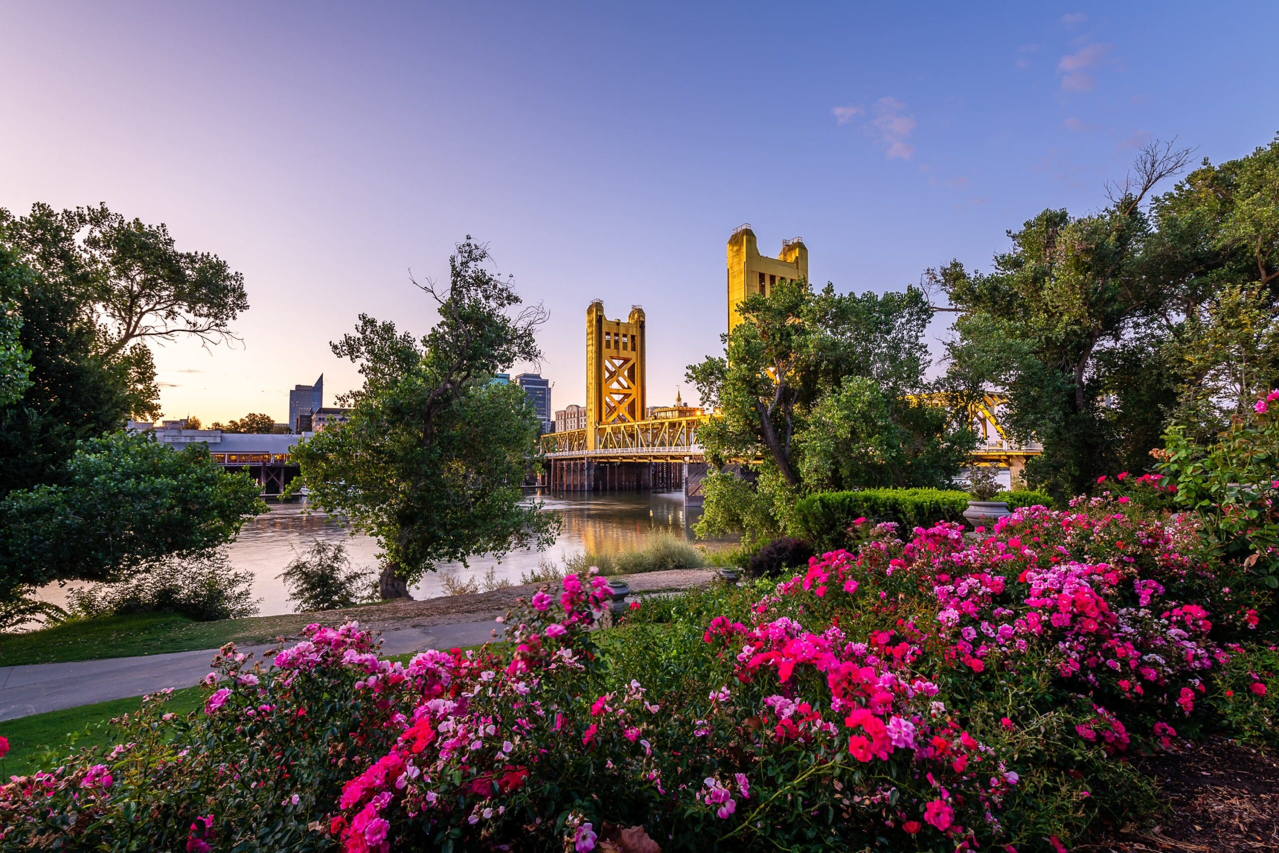 Photo of the Tower Bridge located in Downtown Sacramento California.